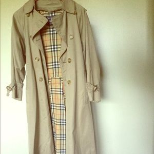 BURBERRY 6L Trench Coat Khaki Classic Vintage